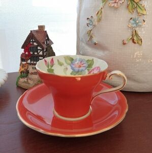 Vintage Aynsley Morning Glory Croset Teacup and Saucer